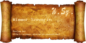 Wimmer Szeverin névjegykártya